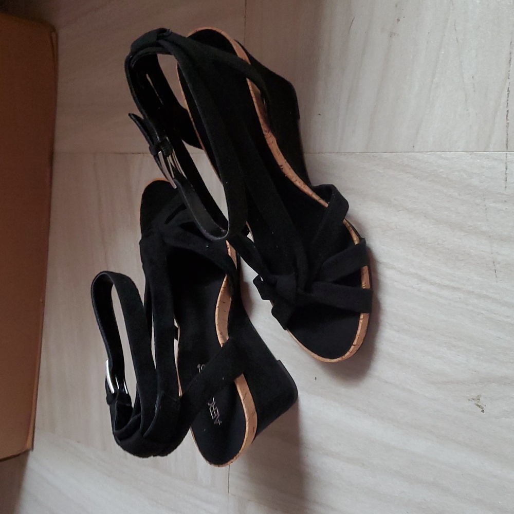 Strappy Cork Wedge Sandals - Picture 4 of 9